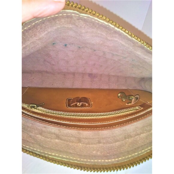 Brahmin Crossbody Gorpcore Bag 70s 80s FairyGrunge Croc Embossed Brown Leather - Picture 5 of 9